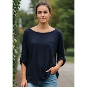 Old navy Off the shoulder Roll up sleeve tee Black Size XL